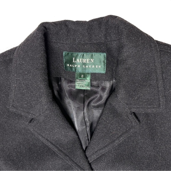 Vintage Ralph Lauren Angora Wool Blend Soft 4 Button Dark Gray Pockets Blazer 8 - Picture 7 of 12